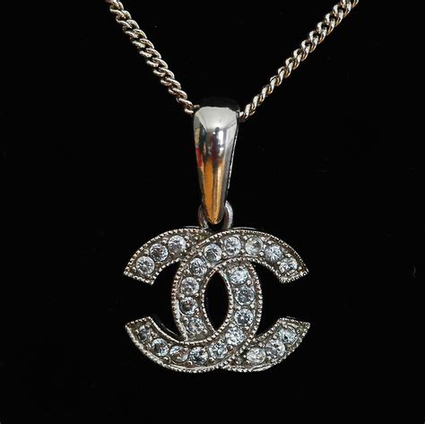 chanel logo diamond pendant|coco chanel necklace.